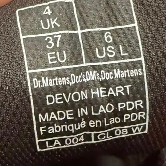 Dr. Martens Devon Heart Buckle Leather Platform Boots Black, Size US 6 - Picture 11 of 11